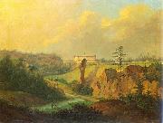 Antoni Lange View from Ojcow - View of Pieskowa Skala Castle. Sweden oil painting artist